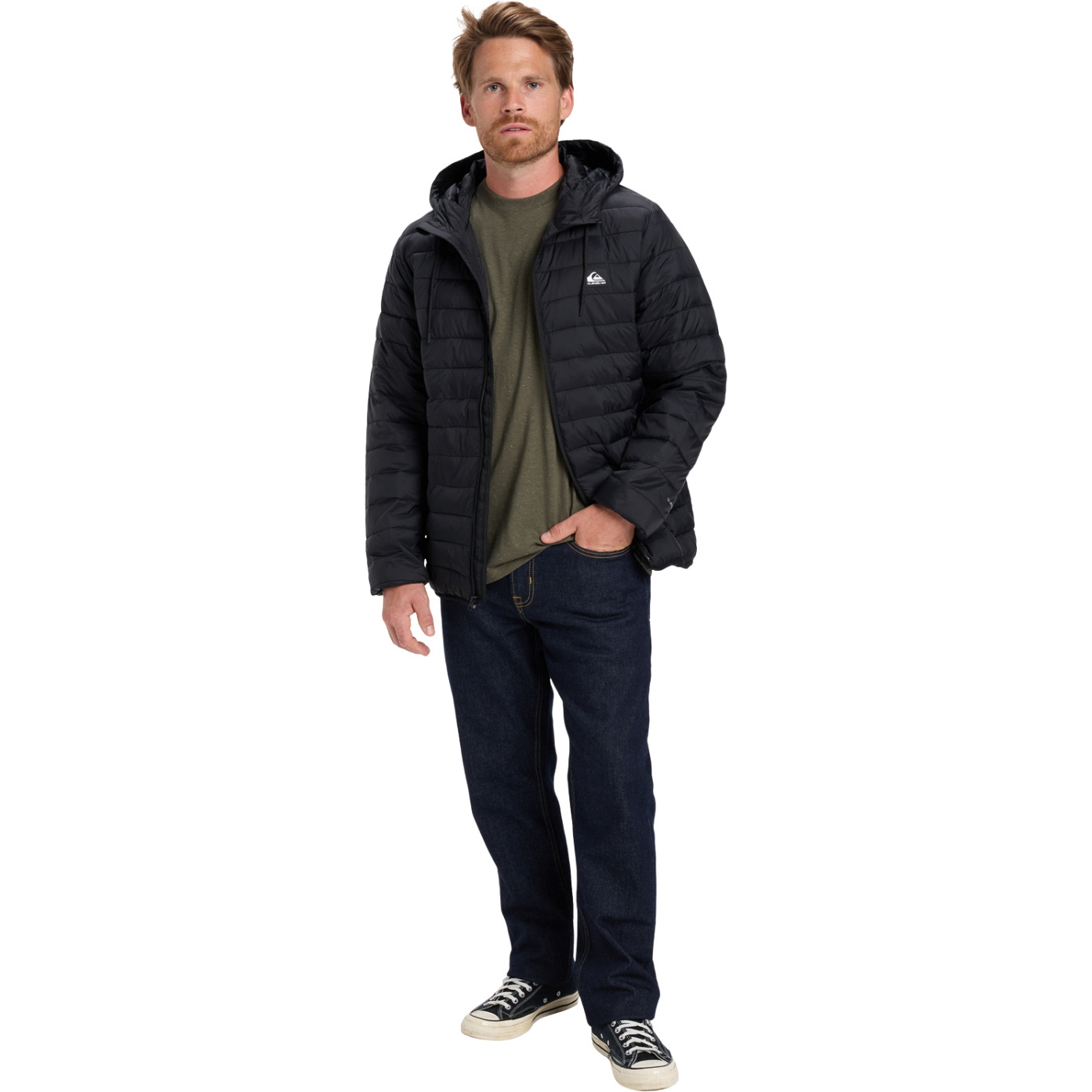 2026 Quiksilver Mens Scaly Hooded Insulator Jacket EQYJK04189 - Black
